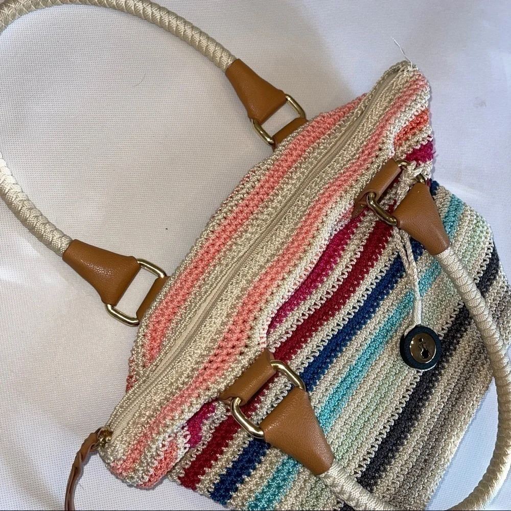 The sak crafted classics hand-Crochet carry-All riviera crochet BOHO bag - Picture 3 of 8